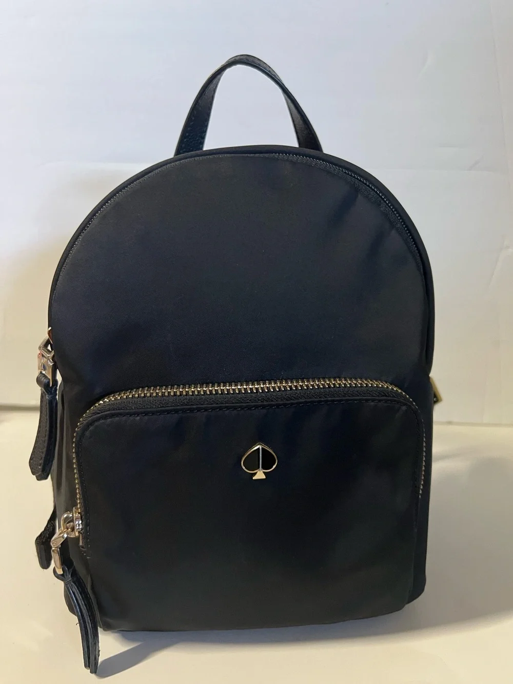 Black Mini Backpack with Front Zip Pocket